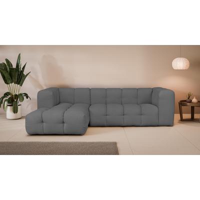 Ecksofa "TALISHA L-Form Designersofa, moderne Steppung, B/T/H: 276/178/75 cm", grau (dunkelgrau), B:276cm H:75cm T:178cm, 100% Polyester, LEGER HOME BY LENA GERCKE, Sofas, aufwendig gepolstert, hoher Sitzkomfort Image