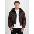 Winterjacke ALPHA INDUSTRIES "ALPHA Men - Bomber & Flight Jackets 45P Hooded Custom" Gr. S, braun (hunter brown) Herren Jacken Übergangsjacken