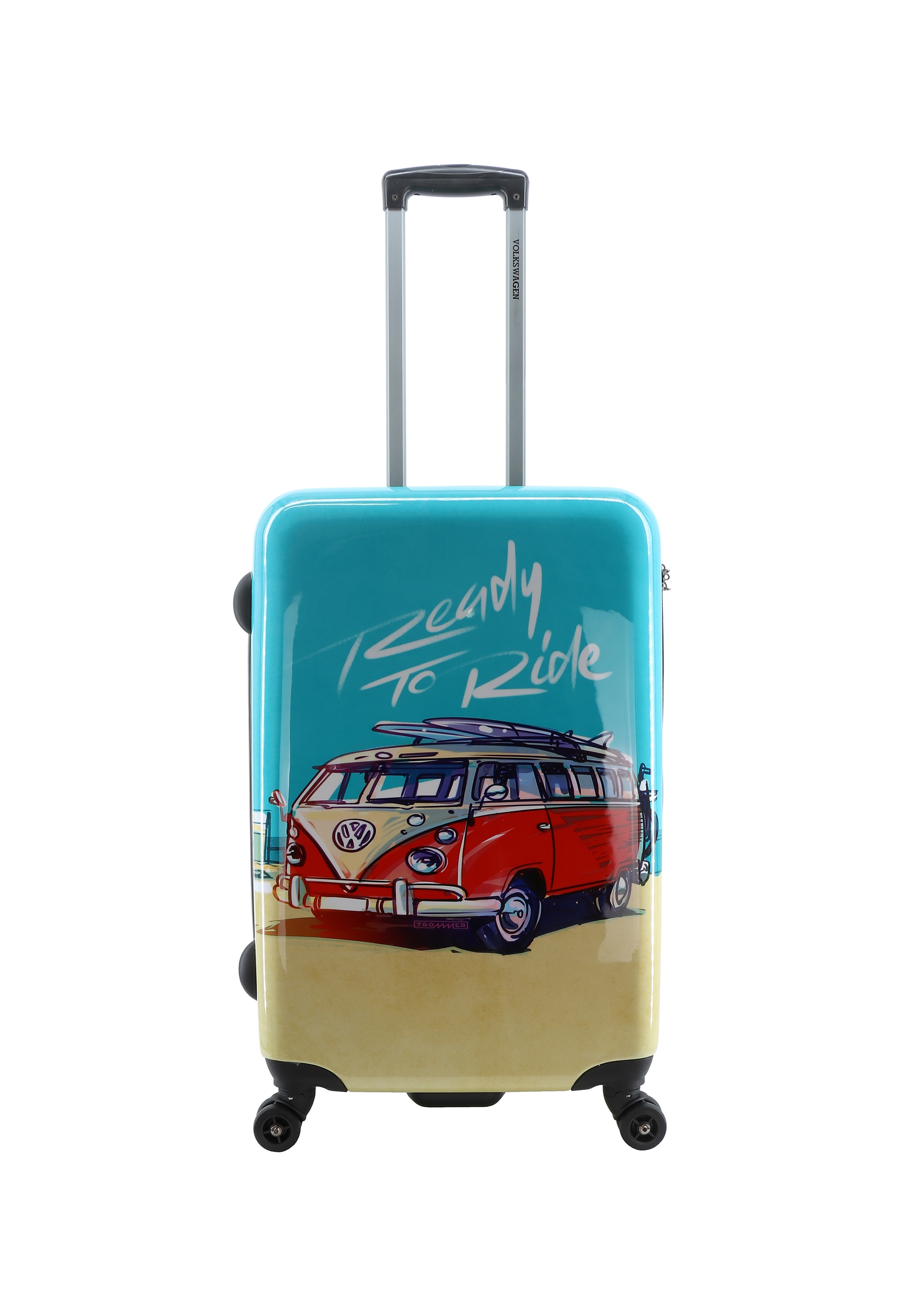 Koffer VOLKSWAGEN "Ready To Ride", Gr. B/H/T: 43 x 67 x 24, bunt (mehrfarbig), bedruckt, Koffer, aus 600D rPet ABS-Material Image
