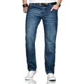 Comfort-fit-Jeans ALESSANDRO SALVARINI "ASMarco" Gr. W30 L34, Länge 34, blau (as201, mittelblau) Herren Jeans Comfort Fit