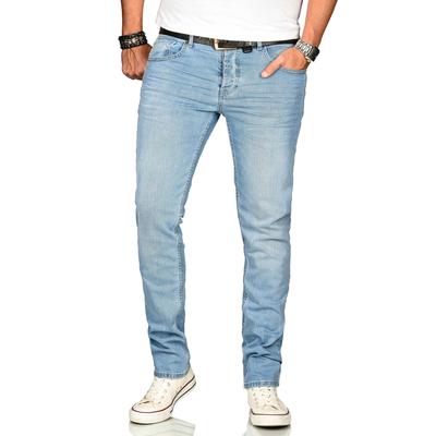 Stretch-Jeans ALESSANDRO SALVARINI "ASAngelo", Herren, Gr. W31 L34, Länge 34, blau (as, 172, hellblau), Obermaterial: 98% Baumwolle, 2% Elasthan, regular fit, Jeans, Angenehme Passform durch vorhandenen Elasthan Anteil Image