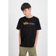 T-Shirt ALPHA INDUSTRIES "ALPHA Kids - T-Shirts Alpha Label T Kids/Teens" Gr. 12, schwarz (black) Mädchen Shirts T-Shirts