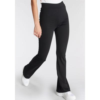 Bootcuthose LAURA SCOTT, Damen, Gr. 36, N-Gr, schwarz, Milano Rib, Obermaterial: 70% Viskose, 25% Polyester, 5% Elasthan, unifarben, casual, sehr figurbetont lang, Hosen, in moderner Länge Image