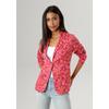 Kurzblazer ANISTON SELECTED, Damen, Gr. 34, bunt (fuchsia, orange, türkis), Jersey, Obermaterial: 68% Polyester, 27% Viskose, 5% Elasthan, Jacquardmuster, modisch, figurbetont hüftlang, Langarm, Blazer, mit fantasievollem Jacquard-Muster