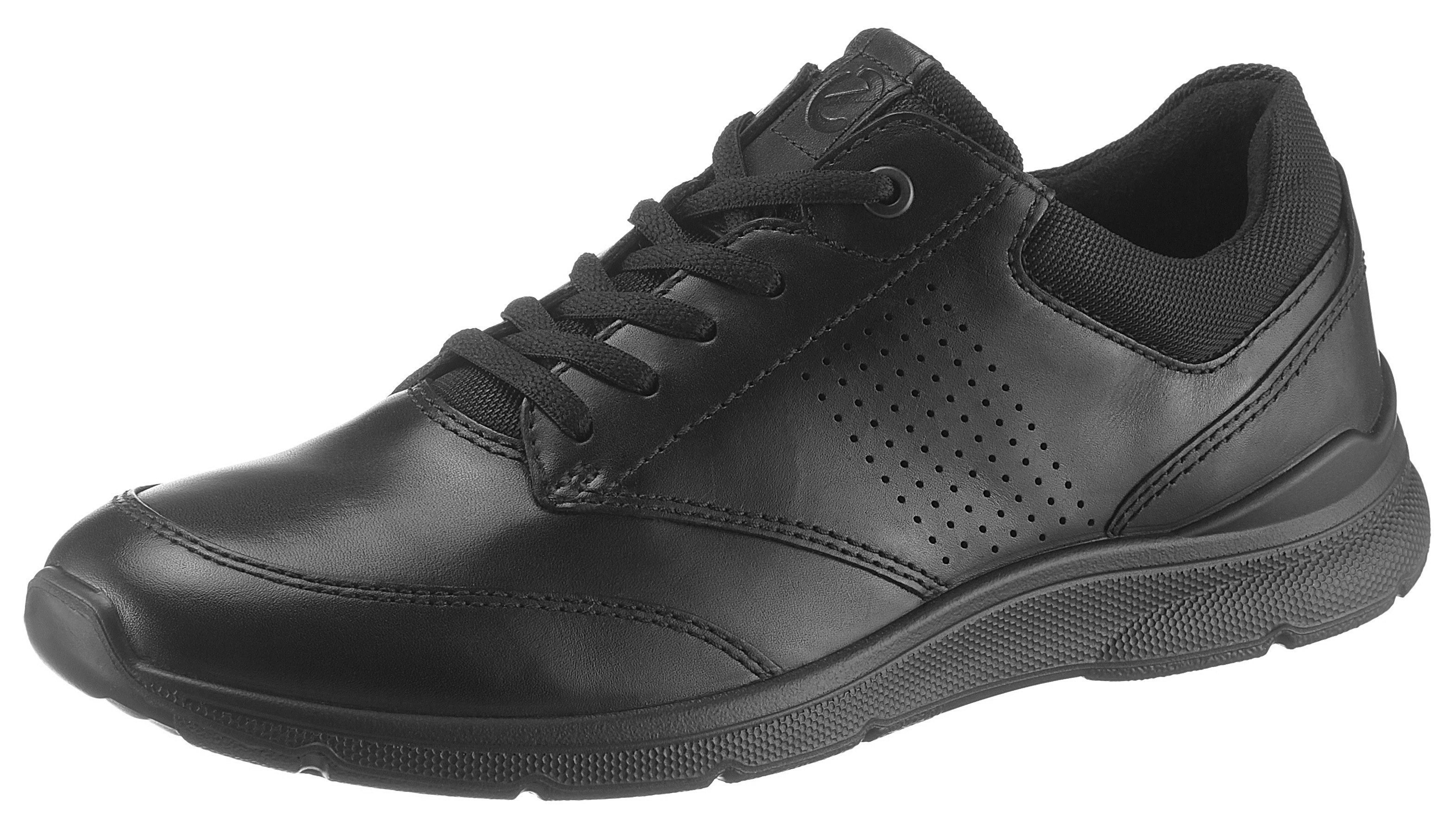 Schnürschuh ECCO "Irving", Herren, Gr. 46, schwarz, Leder, Schuhe Schnürschuh, Freizeitschuh, Halbschuh, Schnürschuh mit gepolstertem Schaftrand