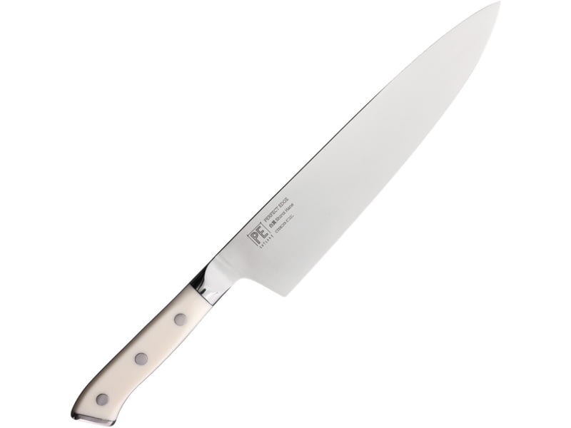Dragon by Apogee Shiro Hane Gyuto 9.5in Knife 14.5in Overall 9.5in Satin CTS-BD1 Stainless Steel Blade White Corian Handle SHIR-GYUT-0950
