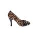 Naughty Monkey Heels: Pumps Stilleto Cocktail Party Brown Leopard Print Shoes - Women's Size 7 1/2 - Round Toe