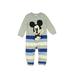 Disney for Baby Gap Long Sleeve Outfit: Gray Stripes Bottoms - Size 12-18 Month