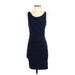 Theory Casual Dress - Party Scoop Neck Sleeveless: Blue Solid Dresses - Women's Size P