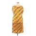 Calvin Klein Casual Dress - Mini Scoop Neck Short sleeves: Yellow Dresses - New - Women's Size 20