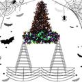 Hotop Witch Hat Shaped Metal Wreath Frame Pirate Ship Elf Hat Shape Wreath Form Metal Frame for Halloween Christmas DIY Craft Holiday New Year Wall Door Decors (8 Pieces, 12.6 x 13.4 Inch)