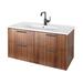 LACAVA Aquatre 40" Wall Mounted Single Bathroom Vanity w/ Cutout Size 24.5" W Vanity Top & No Faucet Hole Wood/Ceramic in Brown | Wayfair