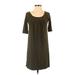 Splendid Casual Dress - Shift Scoop Neck 3/4 sleeves: Brown Print Dresses - Women's Size Small