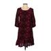 Braeve Casual Dress - Shift Scoop Neck 3/4 sleeves: Burgundy Dresses - New - Women's Size X-Small