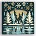 Millwood Pines Midnight Serenade: Golden Snowflakes & Deer Canvas Art Canvas in Blue | 20 H x 20 W x 1.5 D in | Wayfair