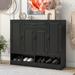 Latitude Run® 18 Pair Shoe Storage Cabinet Manufactured Wood/Solid Wood in Black | 39.4 H x 47.2 W x 11.8 D in | Wayfair