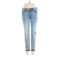 Vigoss Jeggings - Low Rise Skinny Leg Boyfriend: Blue Bottoms - Women's Size 27 - Distressed Wash