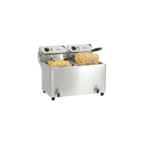 Fritteuse 2 x 7L mit Ablasshahn CFEV72B Casselin
