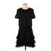 Cooper & Ella Casual Dress - DropWaist: Black Jacquard Dresses - Women's Size X-Small