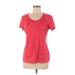 Reebok Active T-Shirt: Red Solid Activewear - Women's Size Medium