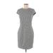 H&M Casual Dress - Sheath Crew Neck Short sleeves: Gray Dresses - Women's Size 6