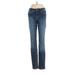 Nine West Vintage America Jeggings - Low Rise Straight Leg Boyfriend: Blue Bottoms - Women's Size 0 - Dark Wash