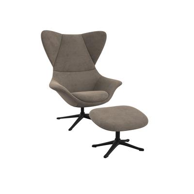 Ohrensessel FLEXLUX "Stilo Relaxsessel, TV-Sessel", braun (taupe braun), B:90cm H:115cm T:88cm, 85% Polyester/15%Polyamide, Sessel, Solitär, Stil-Ikone, drehbar, Fuß schwarz Image