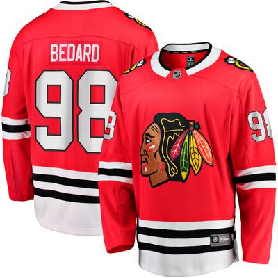 Connor Bedard – Rotes Chicago Blackhawks-Heimtrikot für Herren mit Breakaway-Spieler Image