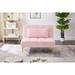 Teddy Fabric Single Sofa Chair with Lumbar Pillow, 35.5" Futon Recliner Sofa, Lounge Chair with Adjustable Backrest, Pink