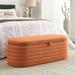 Storage Ottoman Bench Upholstered Fabric Storage Bench End of Bed Stool with Safety Hinge - 45.50" L x 18.50" W x 16.00" H