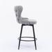 2 Linen Fabric 180° Swivel Bar Stool Chair With Nailhead Trim And Metal Legs - N/A