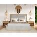 Nova Domus Santa Barbara Modern Grey Fabric & Natural Bed