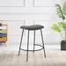 Ast 26 Inch Set of 2 Counter Height Stools, Saddle Seat, Black Metal, Gray