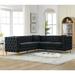 82.2-Inch Velvet Corner Sofa Covers, L-Shaped Sectional Sofa, 5-Seater Corner Couch with 3 Cushions and Nailhead Trim