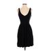 Ann Taylor LOFT Casual Dress - Fit & Flare: Black Solid Dresses - Women's Size X-Small