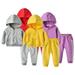 Godderr Kids Toddler Weat Suits for Boys Girls 2 pieceï¼ŒBaby Autumn Winter Tracksuit Jogger Sets Infant Solid Color Hoodie Sweatshirt Top+Pants 2Pcs Set for 6M-5Y