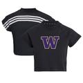 Women's adidas Black Washington Huskies Recycled Cotton Crop Top