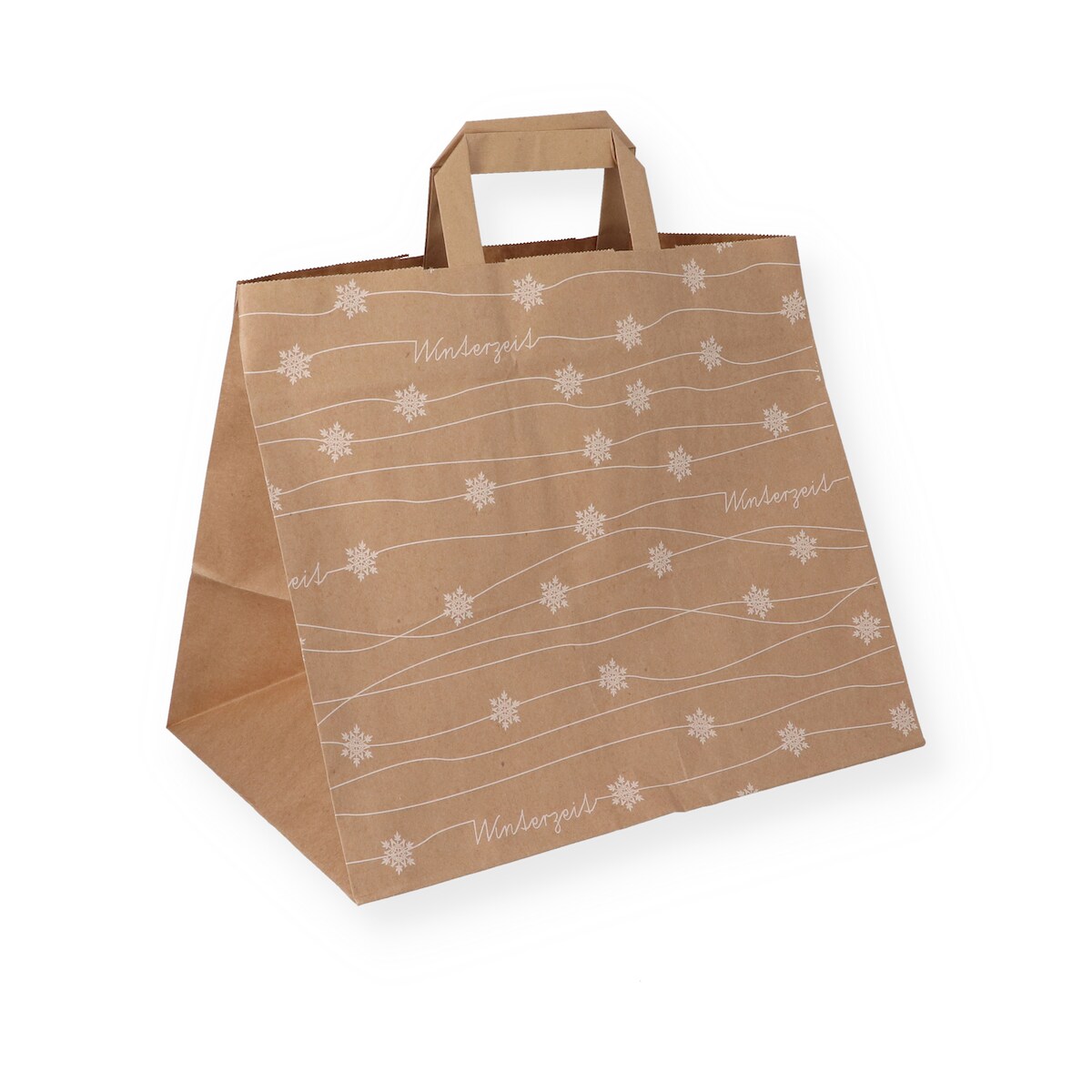 Nette 250 Papiertragetaschen braun "Winterzeit" 32+22x27cm Image
