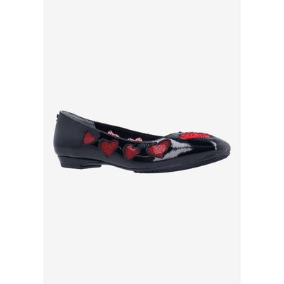 Women's True Love Casual Flat by J. Renee in Black Red (Size 11 M)