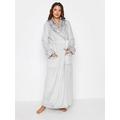 Long Tall Sally Contrast Animal Shawl Collar Maxi Robe, Grey, Size 14-16, Women