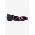 Wide Width Women's True Love Casual Flat by J. Renee in Black Red (Size 8 W)