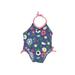 Baby Gap One Piece Swimsuit: Blue Floral Sporting & Activewear - Size 0-3 Month