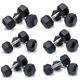 Dumbbells Weights Hex Dumbbell Set Hexagonal Rubber Dumbell with Metal Handles Anti-Rolling Weightlifting Bodybuilding Exercise Fitness Workout Training Home Gym 5-20kg Pairs (7.5kg x 2 Dumbbells)