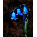 Garden Mile Glass Flower Solar Powered Lights, Hand Painted Flower Lights LED Warm White Lighting, Rustic Garden Patio Outdoor Illumination (Bluebell)