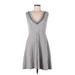 Pixley Casual Dress - A-Line V-Neck Sleeveless: Gray Dresses - Women's Size Medium