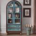 STAR BANNER American Bookcase Wine Cabinet Document Cabinet Si Storage Bookcase Wood in Blue/Brown | 68.9 H x 29.53 W x 13.78 D in | Wayfair