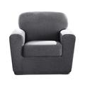 Sure Fit Box Cushion Arm Chair Slipcover Polyester in Gray/Black | 40 H x 43 W in | Wayfair 29929600054