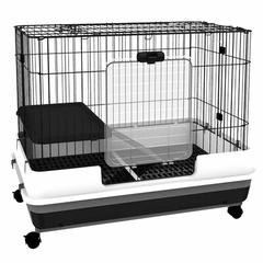 Tucker Murphy Pet™ Caines Chinchilla Cage w/ Ramp 26.0 H x 32.0 W x 20.75 D in white/Metal in Black | 26" H X 32" W X 20.75" D | Wayfair