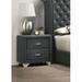 House of Hampton® Ferdinan 2 - Drawer Nightstand in Dark Gray Wood/Upholstered in Brown/Gray | 25.47 H x 24.02 W x 19.4 D in | Wayfair