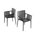 Latitude Run® Gianmichele Stackable Dining Chairs for Indoors or Outdoors w/ Contoured Molded Seat for Comfort Plastic/Acrylic in Black | Wayfair